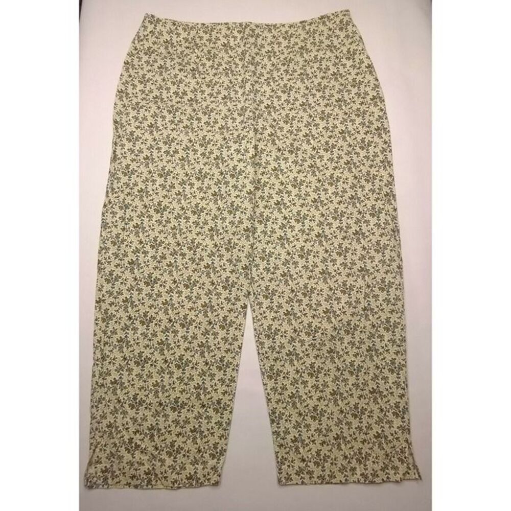 Leslie Fay Women's Size 14 Paisley & Floral Print Pants 100% Cotton
